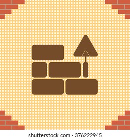 Vector icons brickwork and building trowel