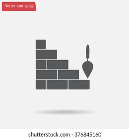 Vector icons brickwork and building trowel