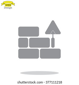 Vector icons brickwork and building trowel