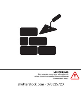 Vector icons brickwork and building trowel