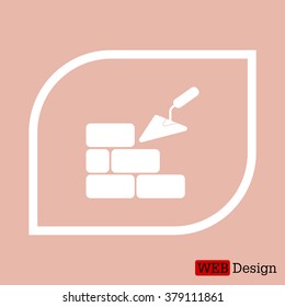 Vector icons brickwork and building trowel