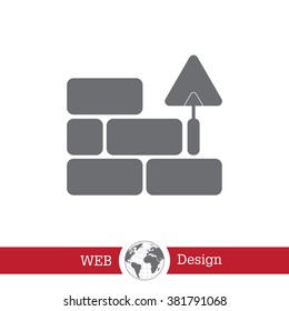Vector icons brickwork and building trowel