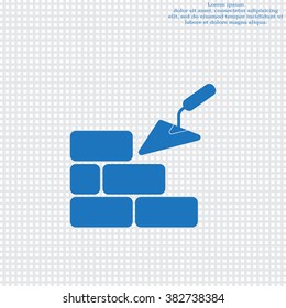 Vector icons brickwork and building trowel