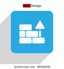 Vector icons brickwork and building trowel