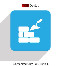 Vector icons brickwork and building trowel