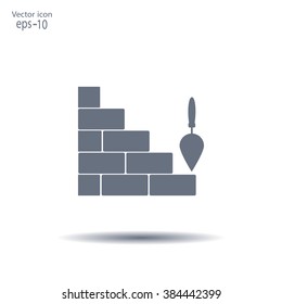 Vector icons brickwork and building trowel