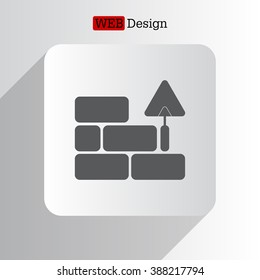 Vector icons brickwork and building trowel