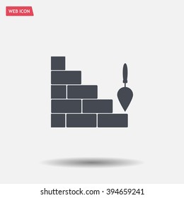 Vector icons brickwork and building trowel