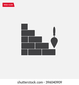 Vector icons brickwork and building trowel