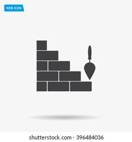 Vector icons brickwork and building trowel