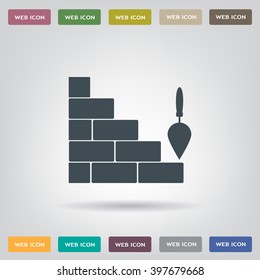 Vector icons brickwork and building trowel