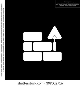 Vector icons brickwork and building trowel