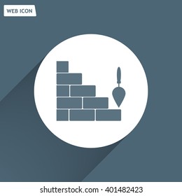 Vector icons brickwork and building trowel