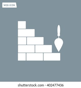 Vector icons brickwork and building trowel