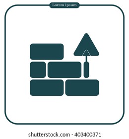Vector icons brickwork and building trowel