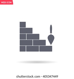 Vector icons brickwork and building trowel