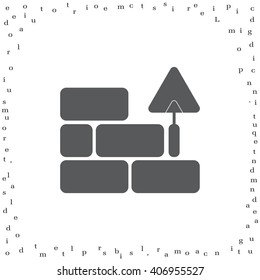 Vector icons brickwork and building trowel