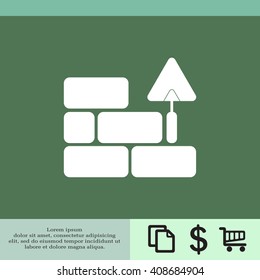 Vector icons brickwork and building trowel