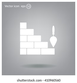 Vector icons brickwork and building trowel