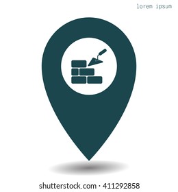 Vector icons brickwork and building trowel