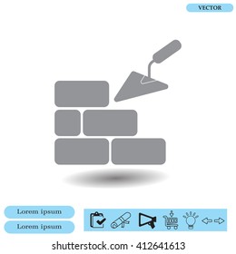 Vector icons brickwork and building trowel