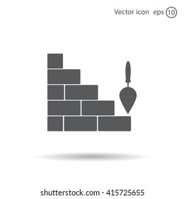 Vector icons brickwork and building trowel