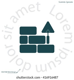 Vector icons brickwork and building trowel