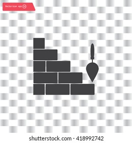 Vector icons brickwork and building trowel