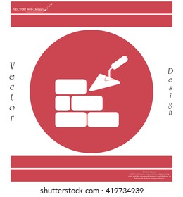 Vector icons brickwork and building trowel