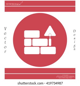 Vector icons brickwork and building trowel