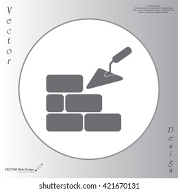 Vector icons brickwork and building trowel