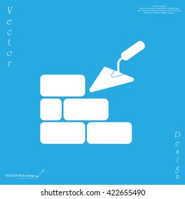 Vector icons brickwork and building trowel