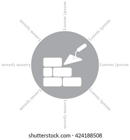 Vector icons brickwork and building trowel