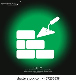 Vector icons brickwork and building trowel