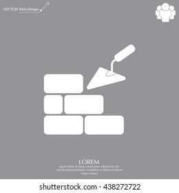 Vector icons brickwork and building trowel