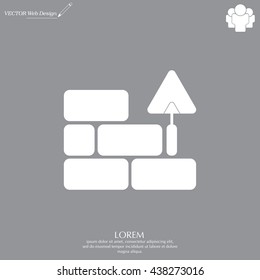 Vector icons brickwork and building trowel