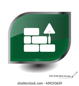 Vector icons brickwork and building trowel