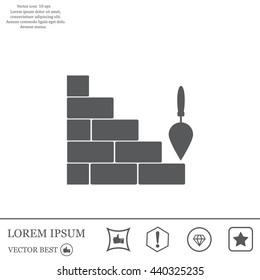 Vector icons brickwork and building trowel