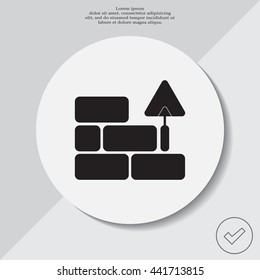 Vector icons brickwork and building trowel