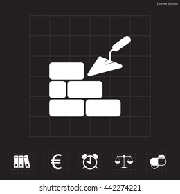 Vector icons brickwork and building trowel