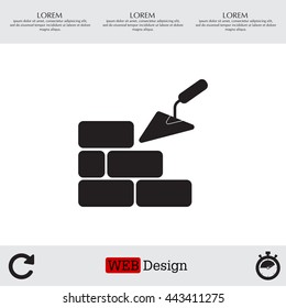 Vector icons brickwork and building trowel