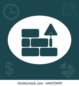 Vector icons brickwork and building trowel