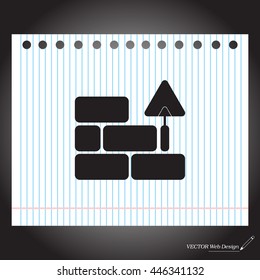 Vector icons brickwork and building trowel