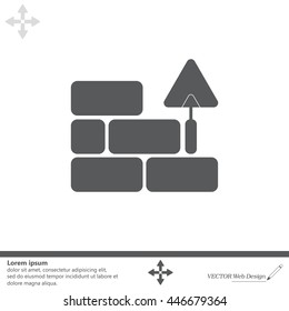 Vector icons brickwork and building trowel