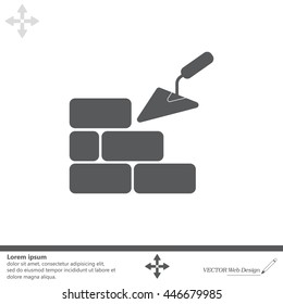 Vector icons brickwork and building trowel