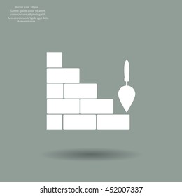 Vector icons brickwork and building trowel