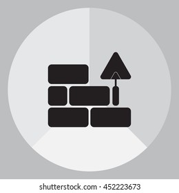 Vector icons brickwork and building trowel