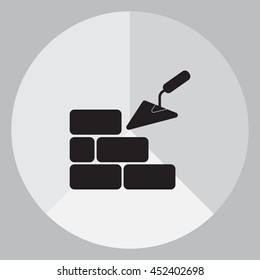 Vector icons brickwork and building trowel