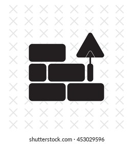 Vector icons brickwork and building trowel