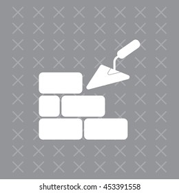 Vector icons brickwork and building trowel